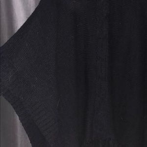 Black knit turtleneck sweater/ poncho